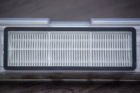 Dust filter for vacuum cleaner. Hepa fiiter. Non allergy concept.の写真素材