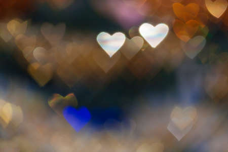 Heart shape bokeh light background, Love Wedding Valentine day concept