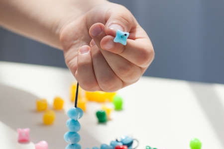 Kids activity to promote development, motor skills, thinking, coordination.の写真素材