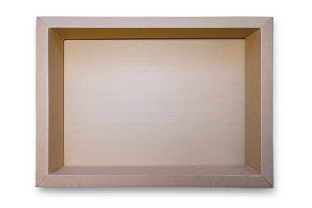 Packaging delivery box close up, top view.の写真素材