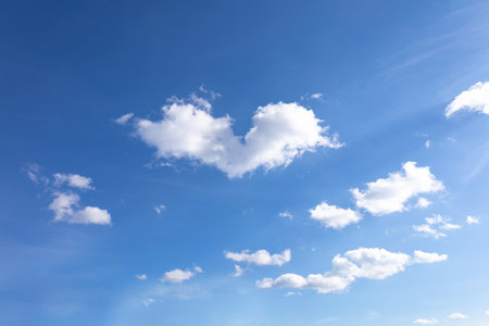 Heart shaped clown in blue sky, love symbol concept.の写真素材