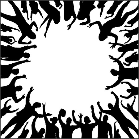 Banner of happy peopleのイラスト素材