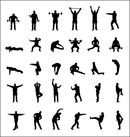 Silhouettes of boys sportsのイラスト素材