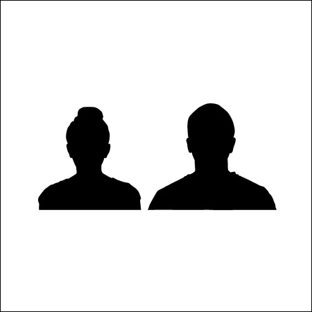 Silhouettes of people39s facesのイラスト素材