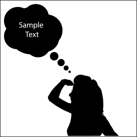 Woman looks into the distanceのイラスト素材