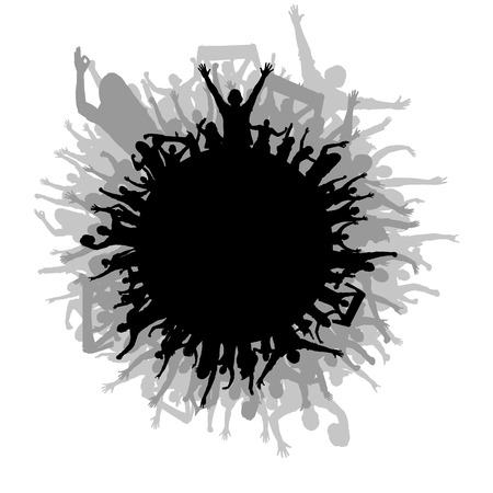 Background of a circle with fansのイラスト素材