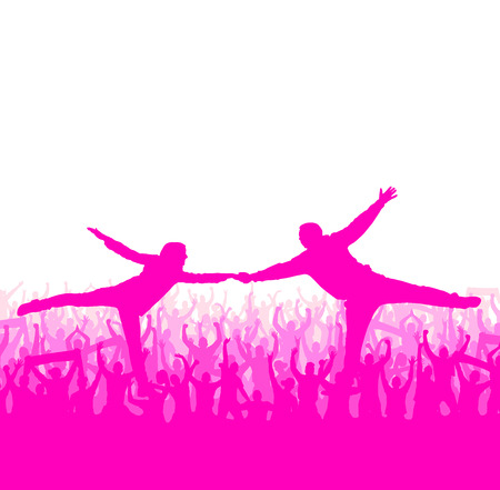 Romantic couples silhouettesのイラスト素材