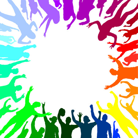 Banner of happy peopleのイラスト素材