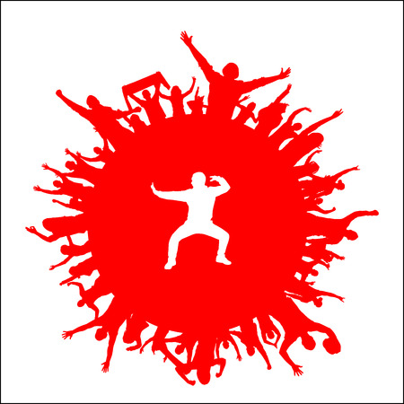 Silhouette of sports men. Poster.のイラスト素材