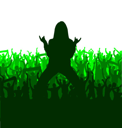 Banner from the happy crowdのイラスト素材