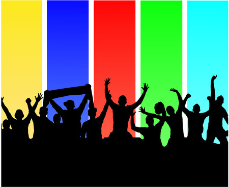 Funny men on a colored background.のイラスト素材