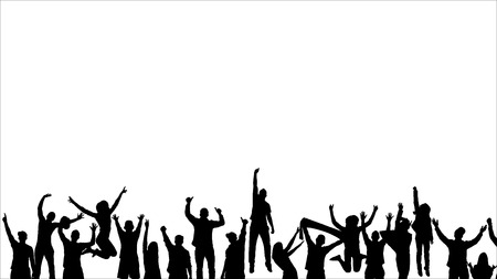 Banner of silhouettes for sports and concertのイラスト素材