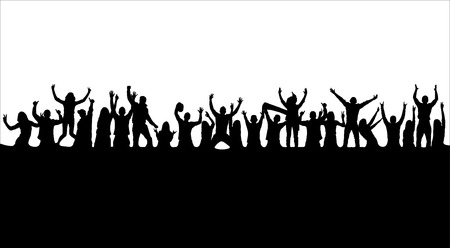 Banner of silhouettes for sports and concertのイラスト素材