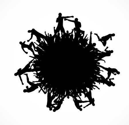 Silhouettes sports people.のイラスト素材