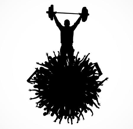 Silhouette of sports men. Poster.のイラスト素材