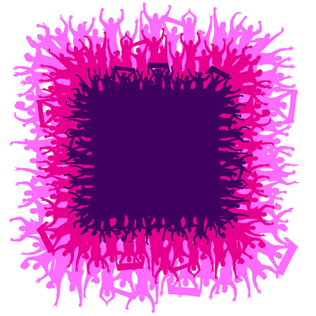 Background of a square with fansのイラスト素材