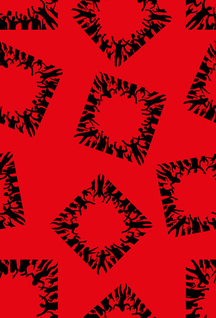 Seamless banner of happy peopleのイラスト素材