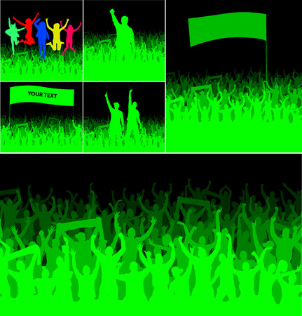 Banners of happy peopleのイラスト素材