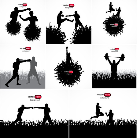 Posters of fightersのイラスト素材