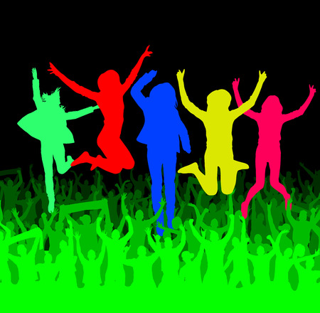 Banner of happy peopleのイラスト素材