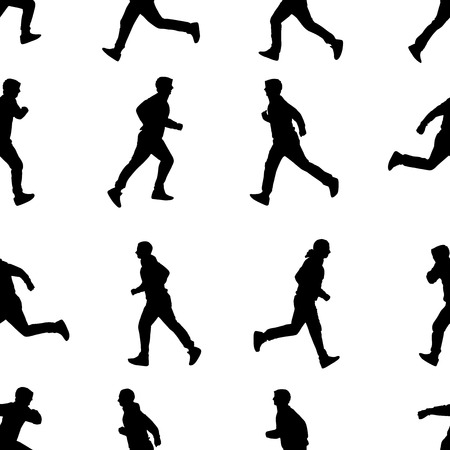 Seamless wallpaper for running vector silhouettesのイラスト素材