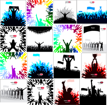 Posters with cheering fansのイラスト素材