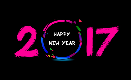 Happy New Year 2017 from the cheering peopleのイラスト素材