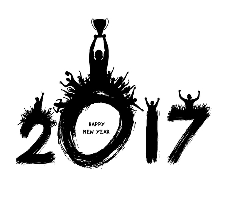 Happy New Year 2017 from the spot fans.のイラスト素材