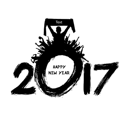 Happy New Year 2017 from the spot fans.のイラスト素材