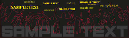 Background with cheering peopleのイラスト素材