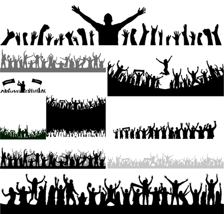 Champ and cheering Crowd.のイラスト素材