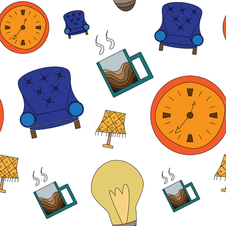 Seamless accessories for home interiorのイラスト素材