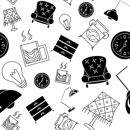 Seamless accessories for home interiorのイラスト素材
