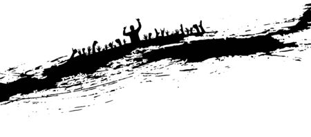 Background abstract with happy crowd people Applause cheerful people in party Cheer silhouette crowd in sport event.のイラスト素材