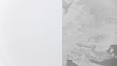 Plaster background texture, cement floor texture, concrete, gray and white edges, abstract pattern, white background. The concept of the combination of backgroundsの写真素材