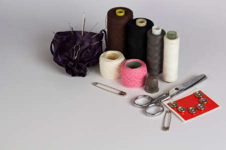 Tools and items for sewing and cuttingの写真素材