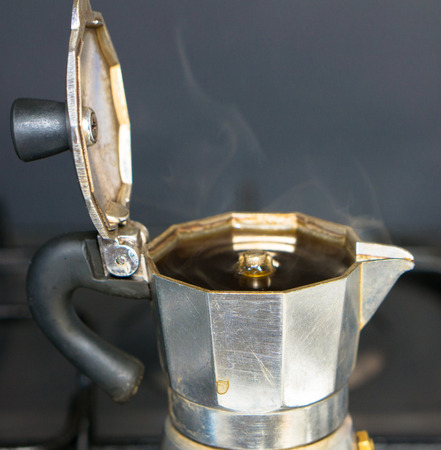 Moka on the stove.Italian coffee makerの写真素材
