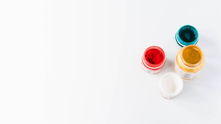 Gouache paint isolated on a white background