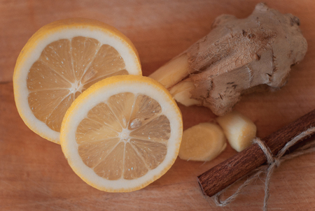 Ginger, Cinnamon and Lemon.の写真素材