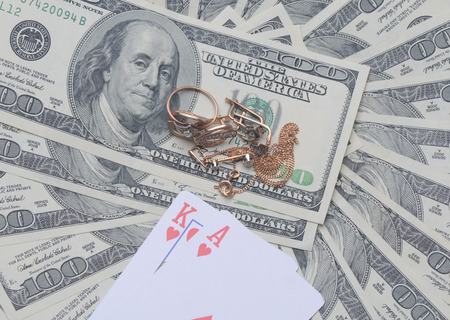 Blackjack on the United States dollar.victoryの写真素材