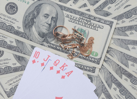 many dollars on white backgroundの写真素材