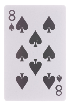 card eight of spades isolated on white backgroundの写真素材