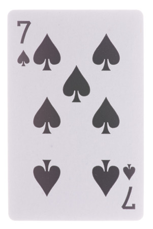 card seven of spades isolated on white backgroundの写真素材