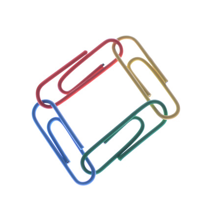 paperclip isolated on white backgroundの写真素材