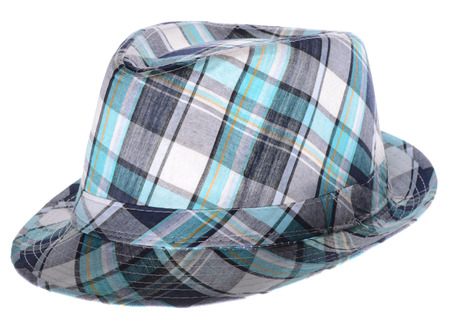 hat in a cage isolated on whiteの写真素材