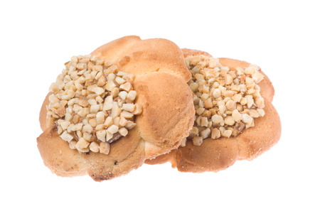 Two delicious cookies isolated on white backgroundの写真素材