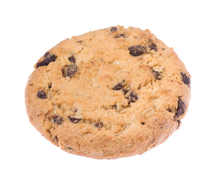 ruddy tasty cookie isolated on white backgroundの写真素材