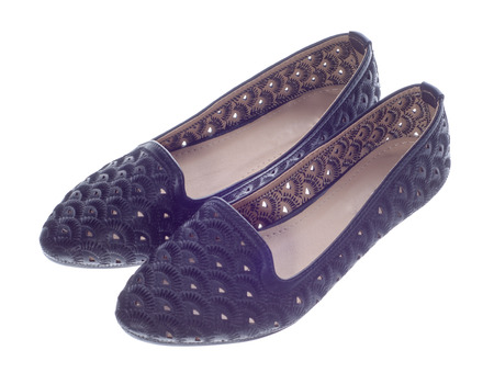 summer shoes isolated on white backgroundの写真素材