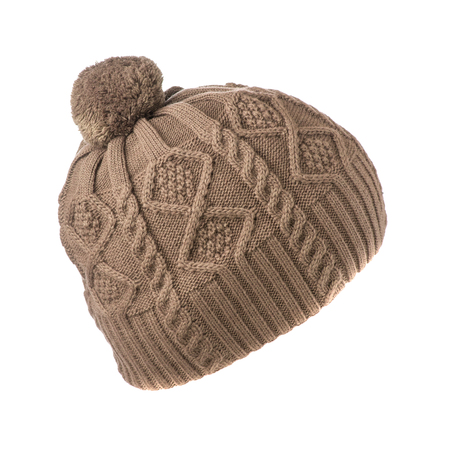 knitted hat isolated on white background .