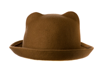 felt hat  isolated on white background .の写真素材